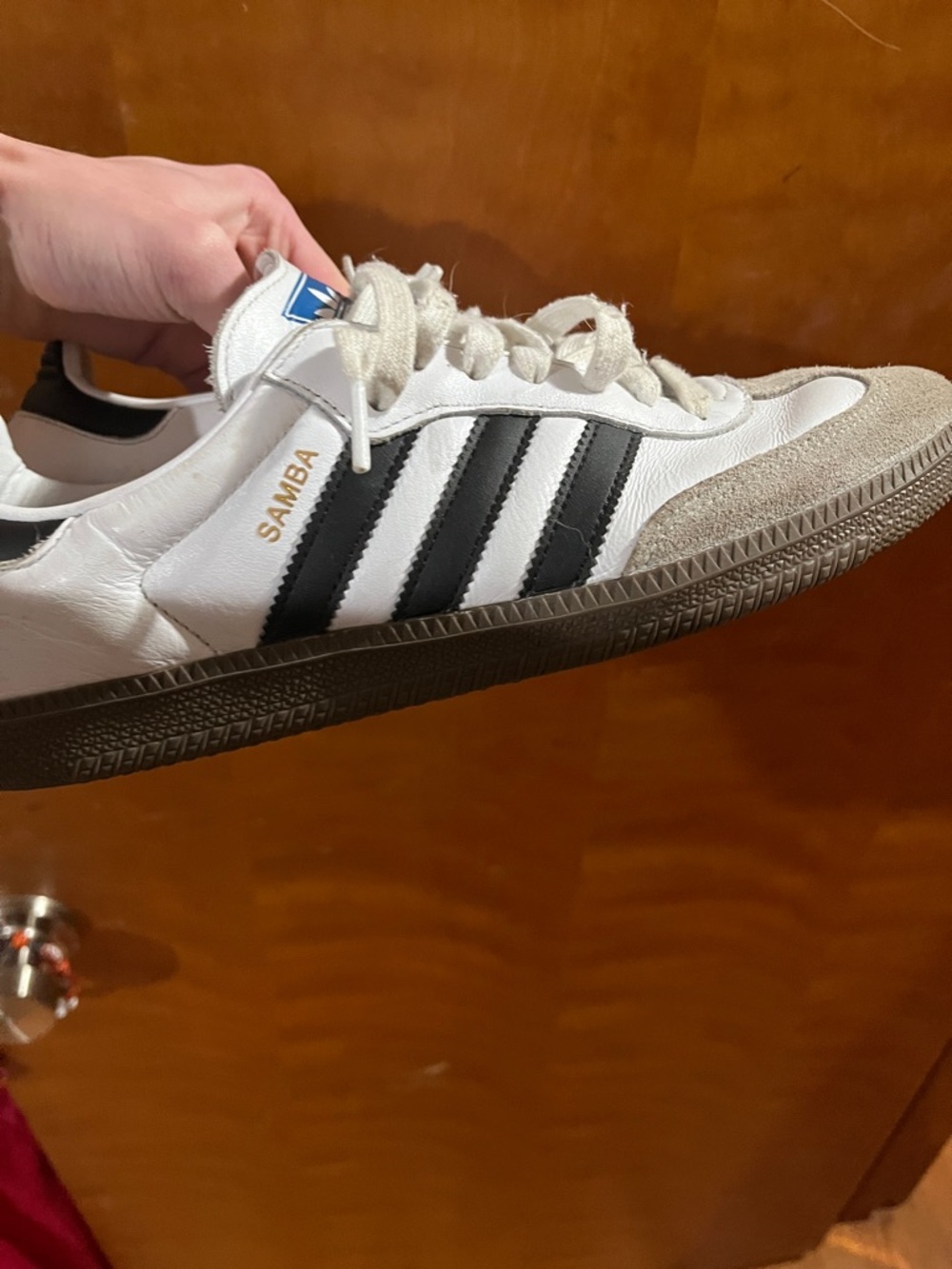 adidas White and Black Samba Classic Sneakers - Picture 3 of 3